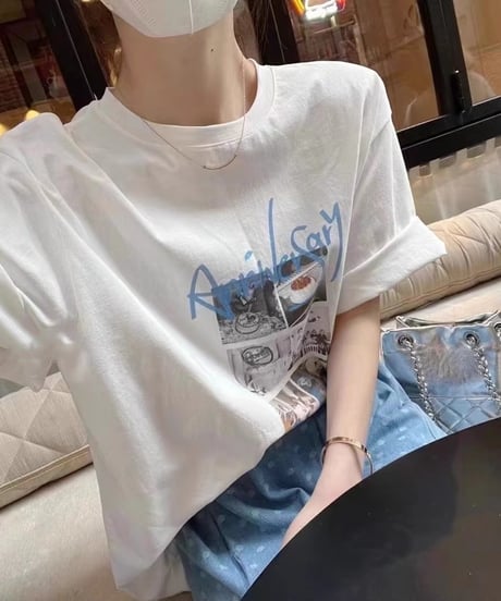 round neck loose design t-shirt　　IR1613