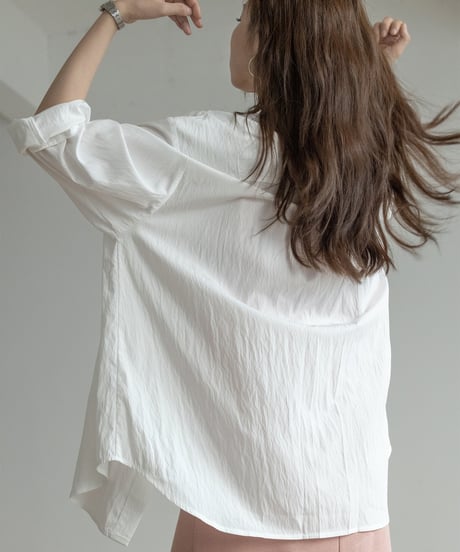 loose lapel cotton shirt　　IR1343