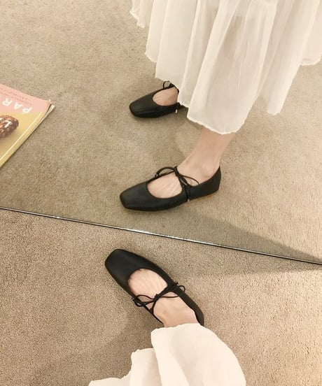 front ribbon flat pumps　　IR1455