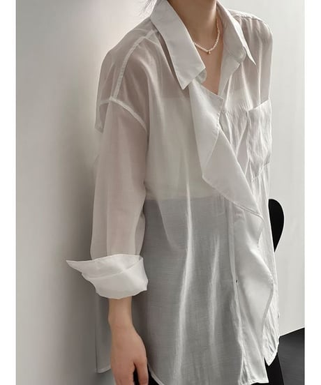 draped sheer shirt /3color　　IR1655