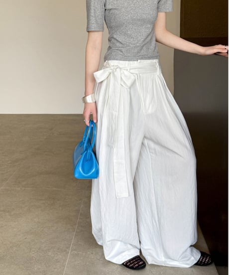 asymmetrical draped wide pants /3color　　IR1636
