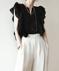 no-sleevele frills blouse　　IR1432