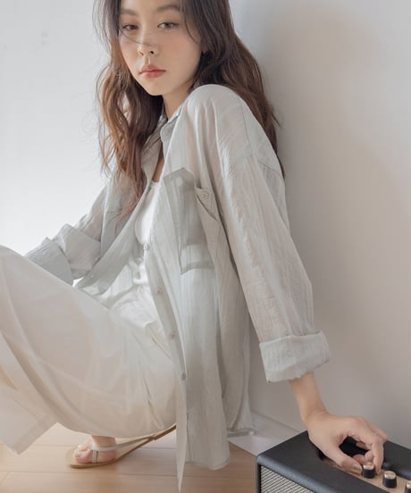 one button back slit 2way shirt　　IR1400