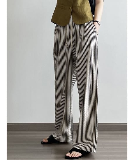 stripe wide-leg pants　　IR1431
