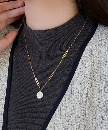 reversible roman numeral necklace　IR1560