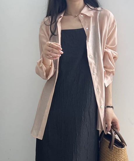 double ribbon back slit shirt /5color　　IR1667