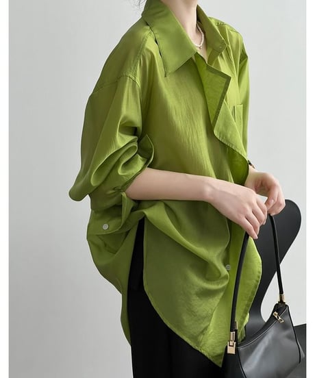 draped sheer big shirt /3color　　IR1609