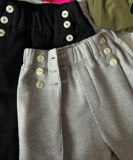 side button tuck wide pants /2color　IR1567