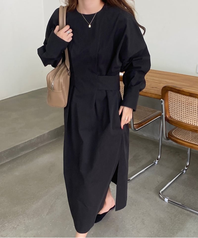 waist belt side slit one piece /3color IR1535