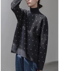 design knit high neck sweater　　IR1550