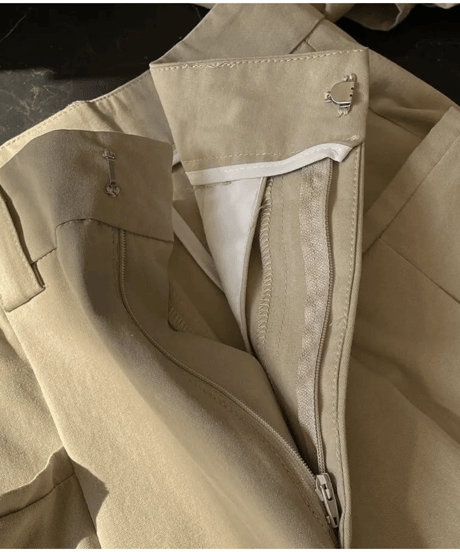 tucked wide leg pants /2color　　IR1531