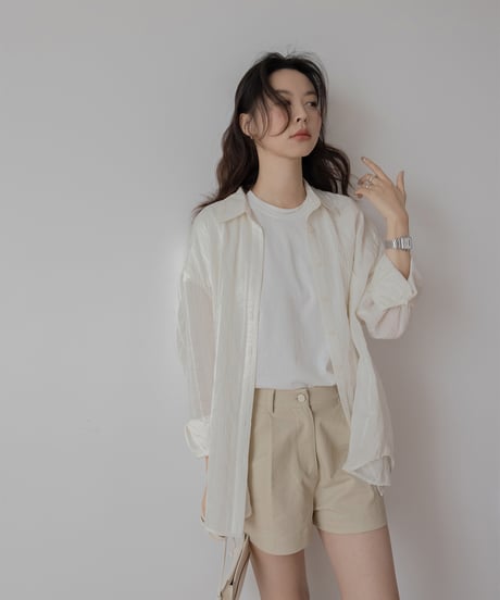 one button back slit 2way shirt　　IR1400