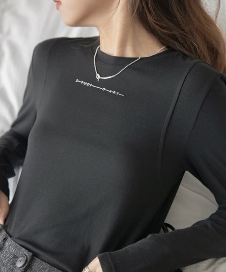 round neck lettering shirt　　IR1498