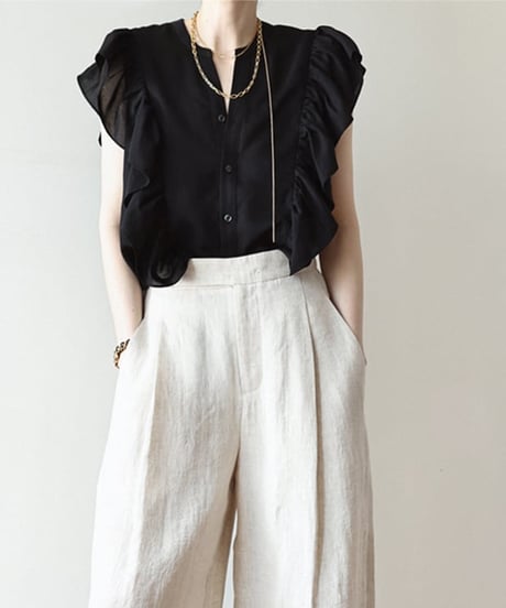 no-sleevele frills blouse　　IR1432