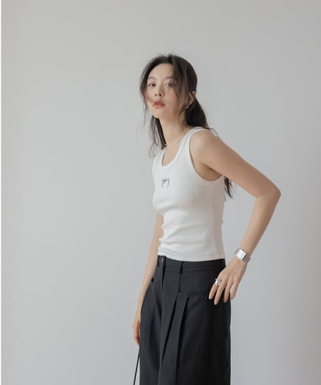 point ribbon tank top　　IR1392