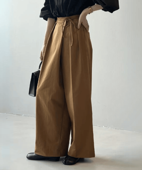 wide leg tuck pants /3color　　IR1611