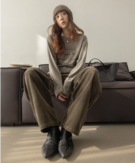 corduroy cotton casual pants /2color　IR1584