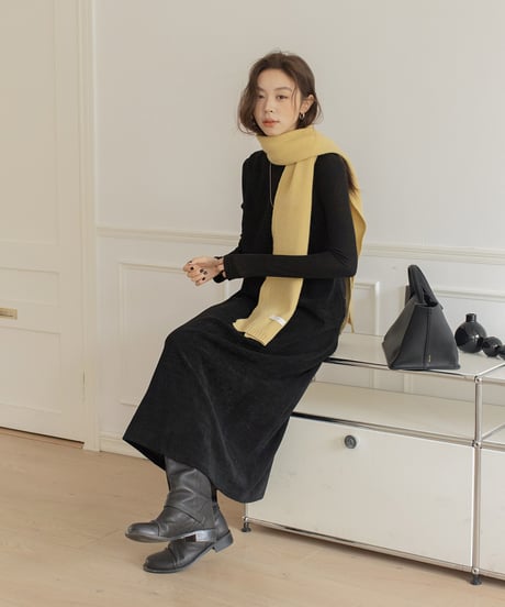 suede sleeveless one-piece /2color　IR1586