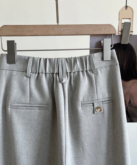 overlap tuck wide pants /2color　　IR1594