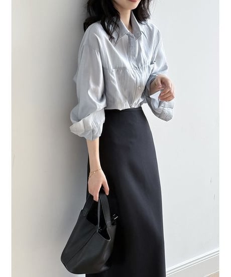 double pocket sheer shirt /3color　　IR1647