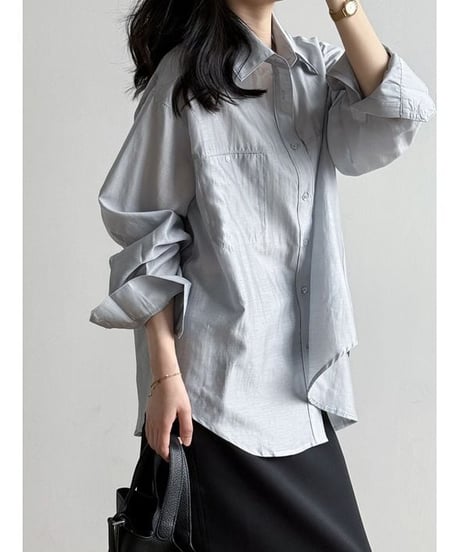 double pocket sheer shirt /3color　　IR1647