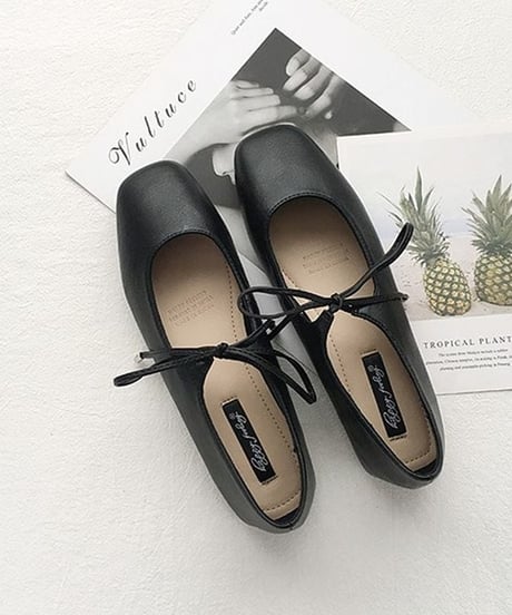 front ribbon flat pumps　　IR1455