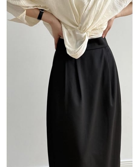back slit tuck skirt /2color　　IR1630