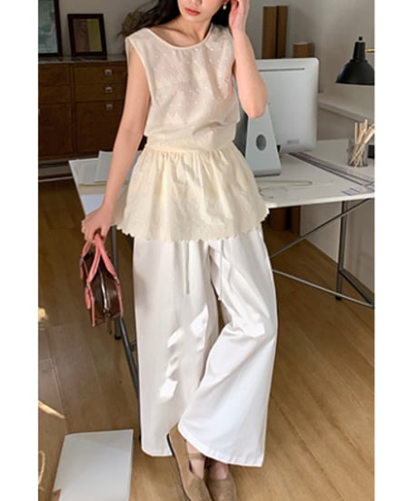 pleated wide pants /2color　　IR1608