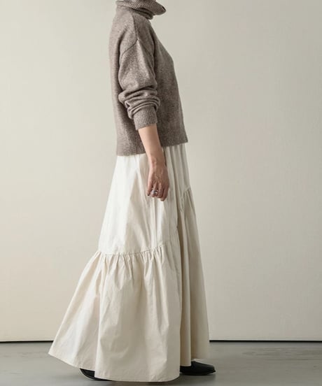 tiered gathered flare skirt /4color　　IR1681