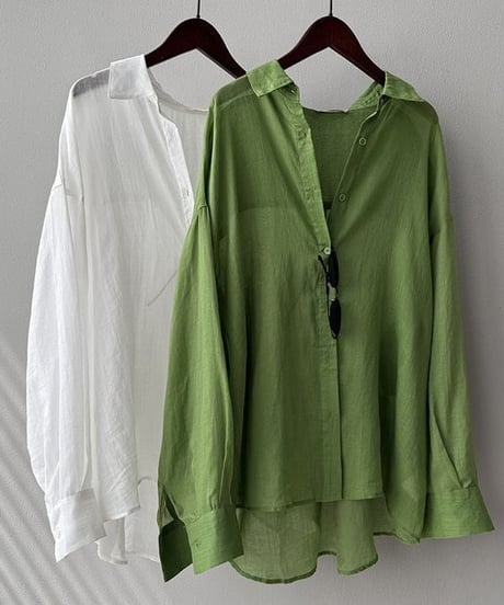 fluffy air sheer shirt /2color　　IR1641
