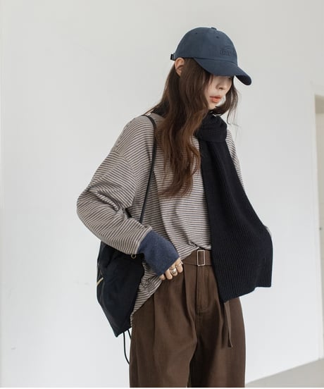 loose straight belt pants /3color　　IR1583