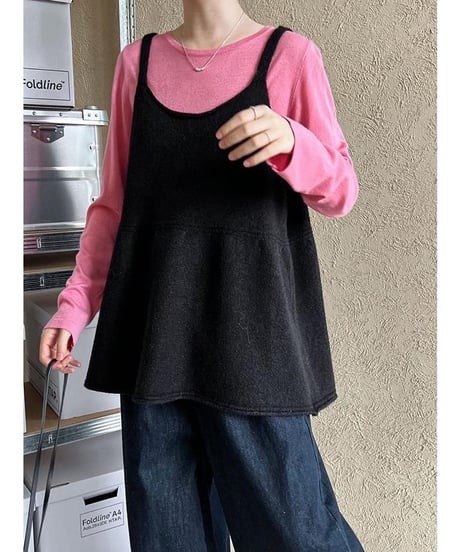 flare hem knit cami　　IR1659