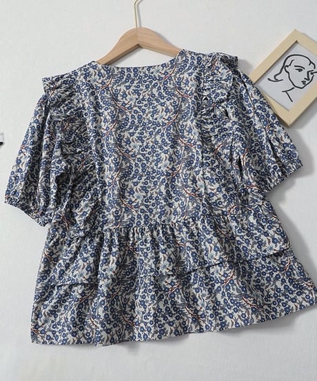 floral frill blouse　　IR1660