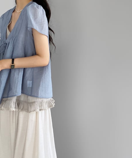 sheer layered frill blouse　　IR1675