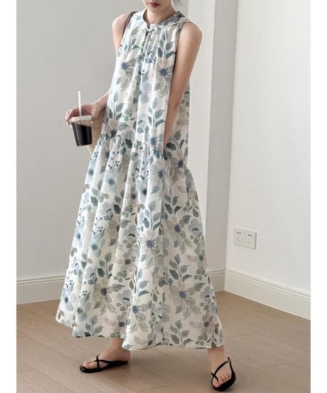 watercolor bloom onepiece /2color　　IR1670