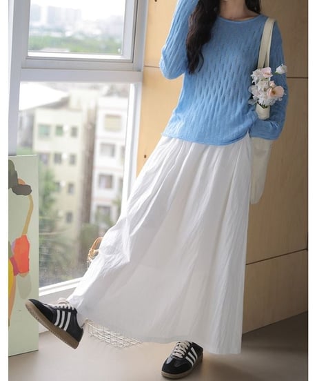 round neck mesh sheer knit　　IR1456