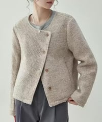 round neck button short jacket　　IR1568