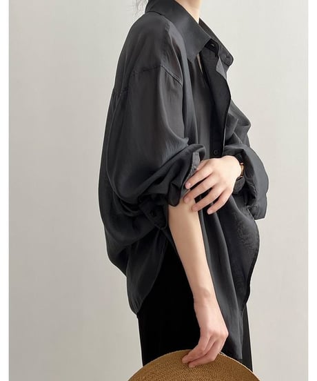 draped sheer big shirt /3color　　IR1609