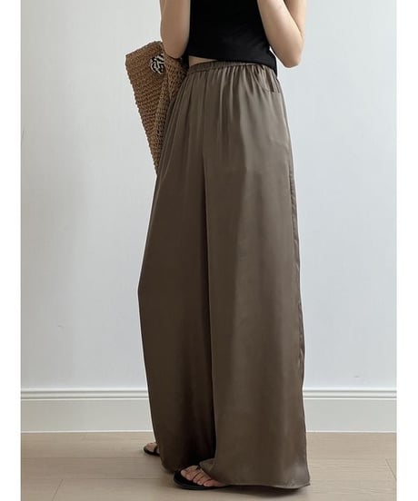 semi glossy wide pants　　IR1441