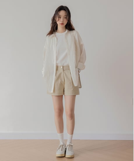 one button back slit 2way shirt　　IR1400