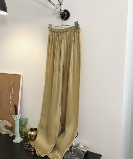 satin wide leg pants　　IR1466