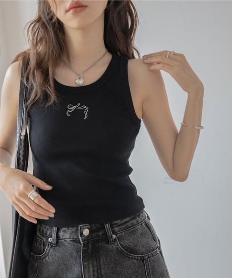 point ribbon tank top　　IR1392