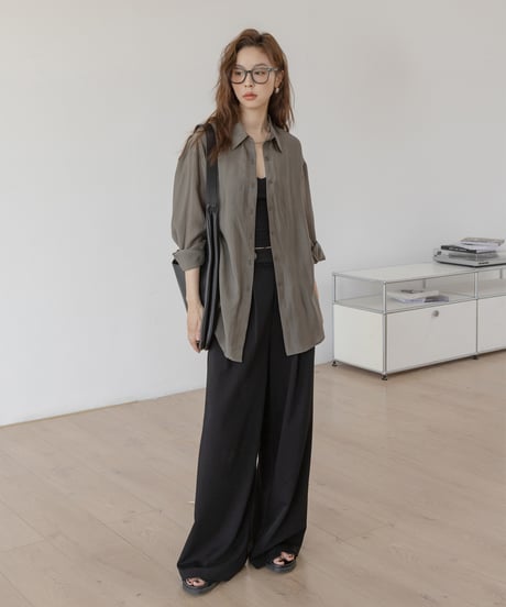 back slit sheer shirt　　IR1342