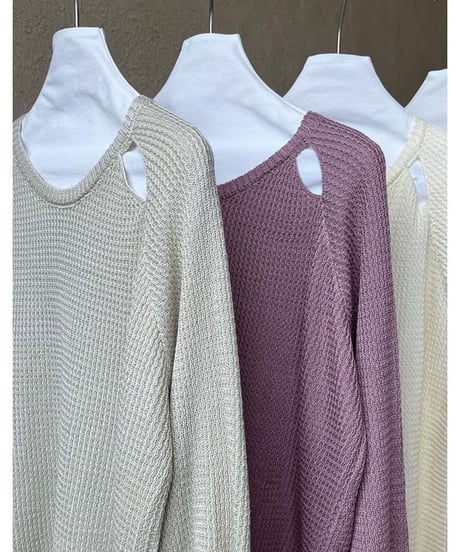 waist mark cutout knit pullover　　IR1457