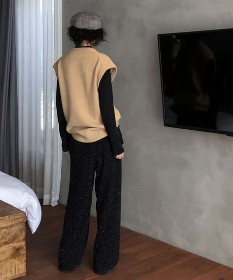 knit wide pants　　IR1509