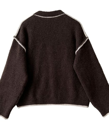 drop shoulder stitch knit　　IR1545