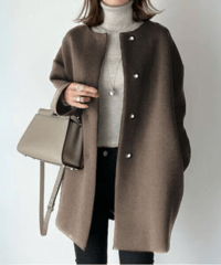collarless medium coat /3color　　IR1529