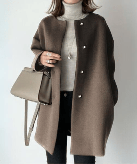 collarless medium coat /3color　　IR1529