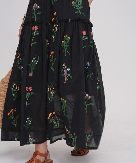 flower embroidery one piece IR1453 | irumoon