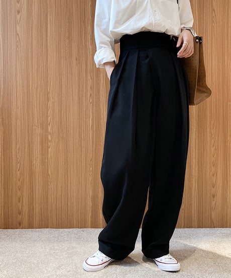 high waist tuck wide pants　　IR1471